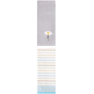 REGALWOVEN Cotton Decorative Hand Towel Set for Bathroom 13" x 30"/13" x 27" 2 Pcs