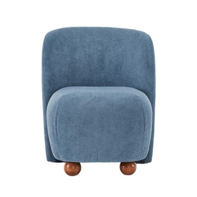 TiramisuBest Modern White Upholstered Accent Chair with Gold Legs, Wide Armrest, Pillow Back & Rubberwood Frame for Living Room or Balcony
