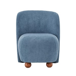 TiramisuBest Modern White Upholstered Accent Chair with Gold Legs, Wide Armrest, Pillow Back & Rubberwood Frame for Living Room or Balcony - 1 of 4