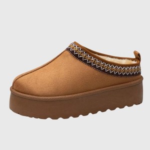 Alpine Swiss Emily Womens Platform Slippers Faux Fur Warm Slip On Clog Shoes Short Ankle Boots - 1 of 4