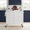 Soren Stainless Steel Top Kitchen Island/Cart with Adjustable Shelf & Casters - Crosley - image 3 of 4