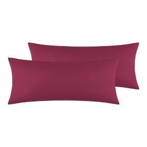 Unique Bargains Solid Color Envelope Closure for Easy Care Wrinkle Pillowcase 2 Pcs - 1 of 4