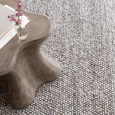Niels Gray Handwoven Wool and Viscose 2' x 3' Rug