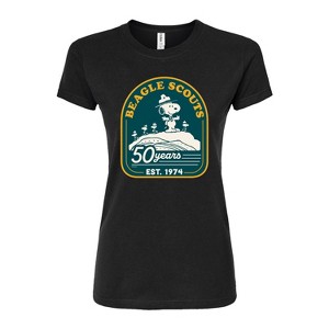 Women's - Peanuts - Fifty Years Mountain Fitted Graphic T-Shirt - 1 of 3