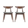 Set of 2 Retro Wood Dining Chairs with Ergonomic Back and Plush Cushions, Armless Accent Chairs for Dining Room or Living Room-Panipeachy - 3 of 4