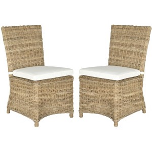 Sebesi 17" H Rattan Side Chair (Set of 2) - FOX1600 - Natural - Safavieh Couture - 1 of 4