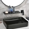 Cobbe Matte Black Wall-Mounted 2-Hole Bathroom Sink Faucet Single Handle with Waterfall Spout Vanity Faucets - 2 of 4