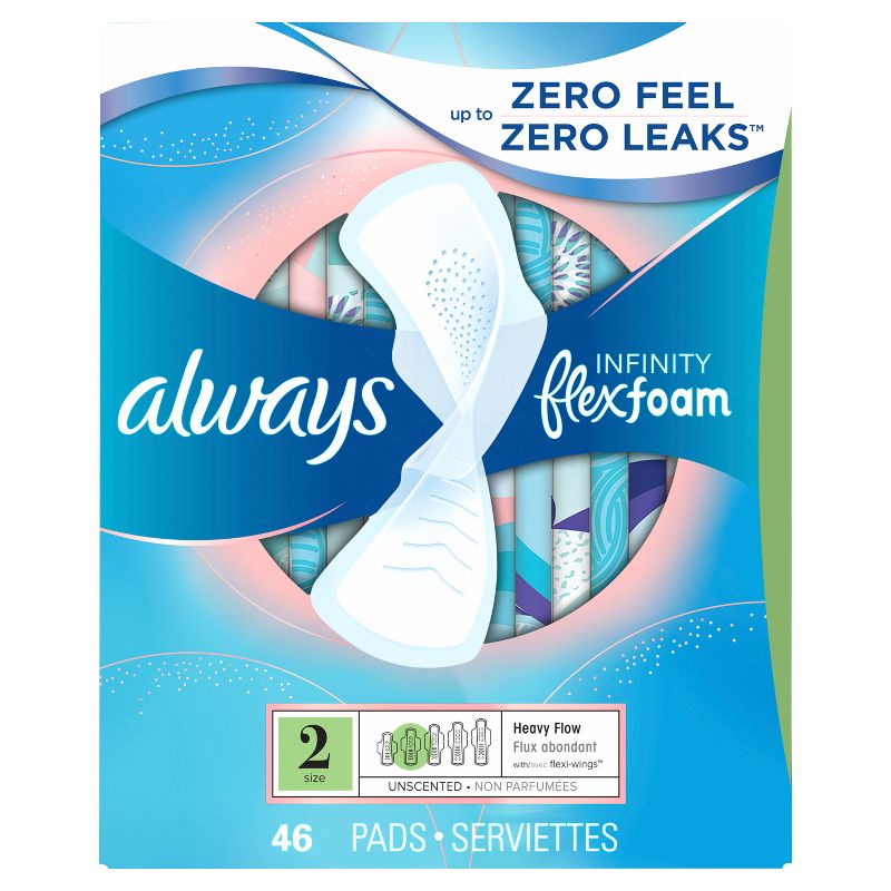 Always Infinity FlexFoam Pads for Women - Size 2 - Super Absorbency - Unscented, 3 of 10