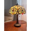 Amora Lighting Tiffany Style Multi-Color Table Lamp – 23 Inch Tall Handcrafted Stained Glass Shade with Floral & Geometric Design - 2 of 4