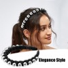 Unique Bargains Women's Fashion Faux Pearl Braided Tape Headband Hairband 0.79 Inch Wide 1 Pc - 2 of 4