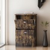 KWPZQEB Farmhouse Shoe Cabinet, Hidden Slim Narrow Shoe Rack Cabinet with 2 Drawers, Shoe Organizer for Entryway, Foyer, Hallway, Bedroom, Brown - 3 of 4