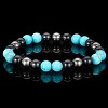 Crucible Men's Turquoise Stone with Onyx and Hematite Bead Stretch Bracelet (8mm) - 4 of 4