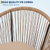 3 Piece Outdoor Seating Acapulco Chair Glass Top Side Table and 2 Chairs with Cushions PE Rattan All-Weather Patio Conversation Bistro Set - 4 of 4