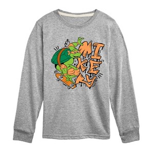 Boys' - Teenage Mutant Ninja Turtles - Mikey Long Sleeve Graphic T-Shirt - 1 of 4