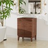 ROOMTEC 24 in. Bathroom Vanity, Mid-Century Cabinet with 2 Soft-Close Doors, Freestanding, Wood Grain Laminate, Walnut (Sink Not Included) - 3 of 4