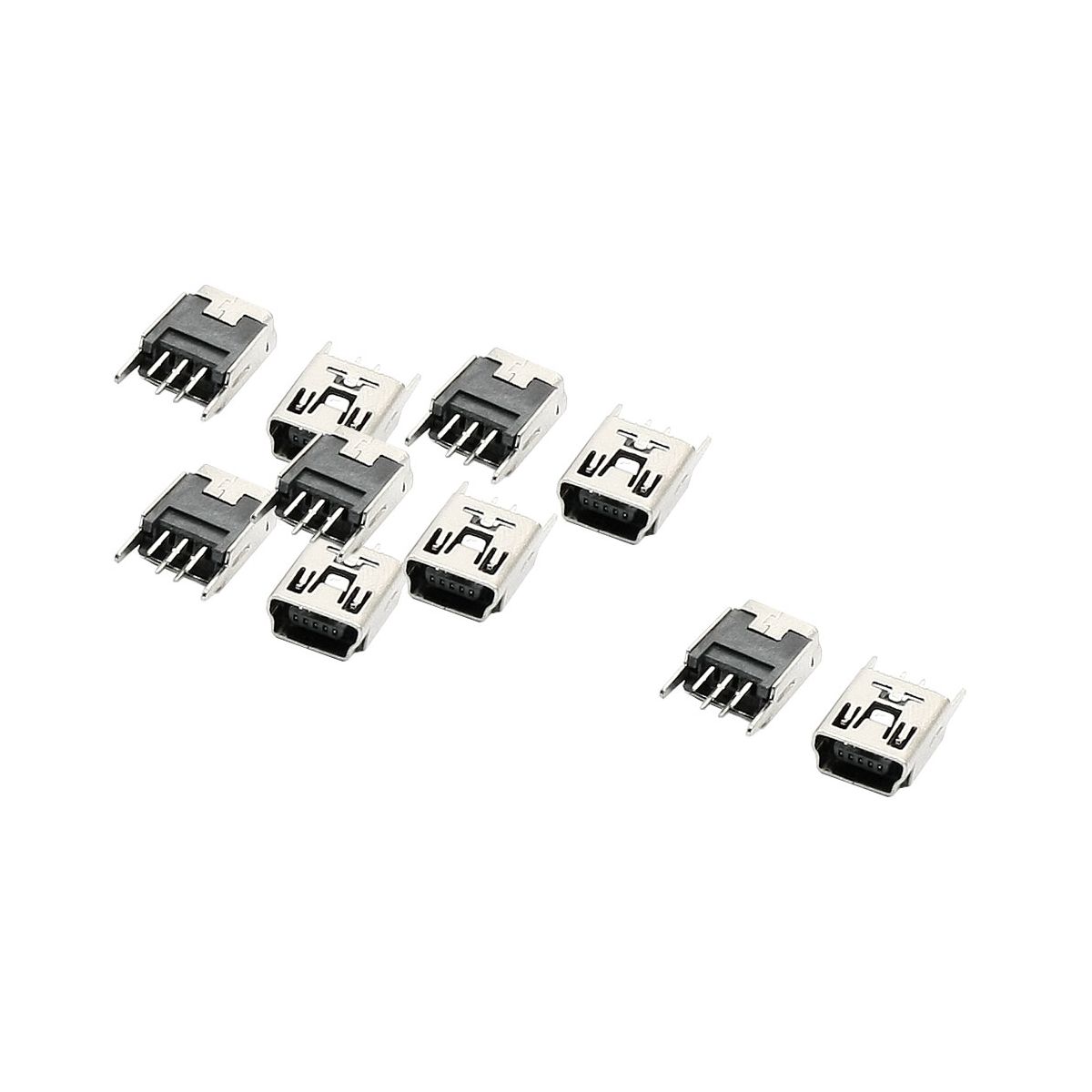 Unique Bargains Plastic Metal Electric Parts USB Solder Female Socket 10 Pcs