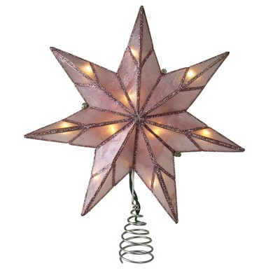 Kurt S. Adler 10" Lighted Pink Star Christmas Tree Topper - Clear Lights