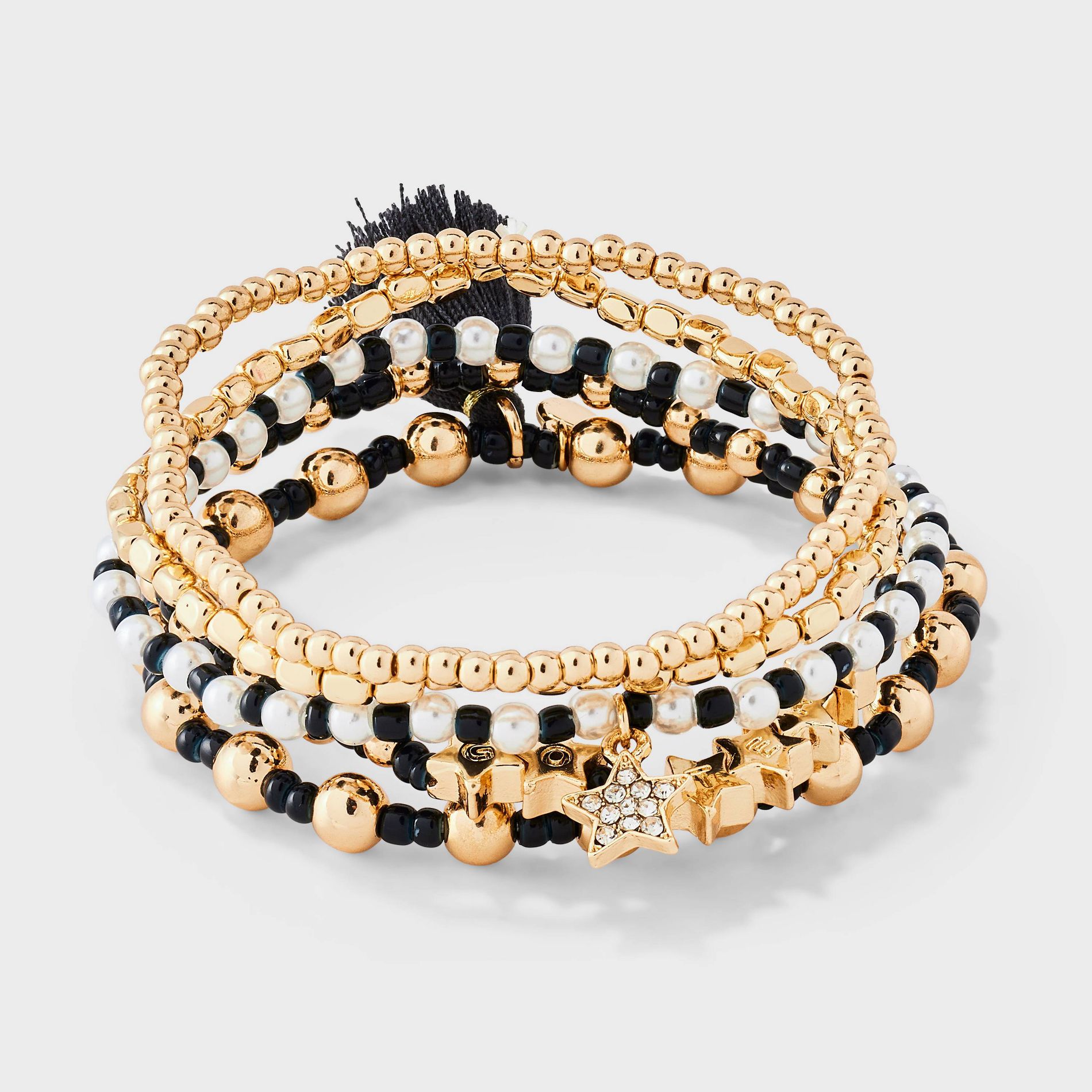 Game Day Go Team Star Beaded Stretch Bracelet Set 5pc - Wild Fable™