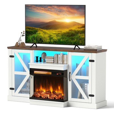 Tangkula 59" Media Console Table w/3-Level Shelves LED Lights 22 Dynamic Modes 20 Modes