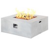 Outsunny 36" Firepit Table for Outside, 50,000 BTU Large Rectangular Stone Gas Firepit with Lava Rocks & Rain Cover, Fits 20lb Tank, Gray - 4 of 4