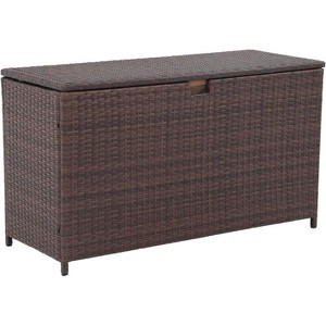 My Depot 125 Gallon Large Wicker Deck Box - 1 of 4