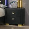 Gulches Black Nightstand with Gold Trim and Modern Elegance - 3 of 4