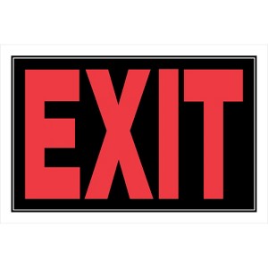 Hillman English Black Exit Sign 8 in. H X 12 in. W - Case of 6 - 1 of 1