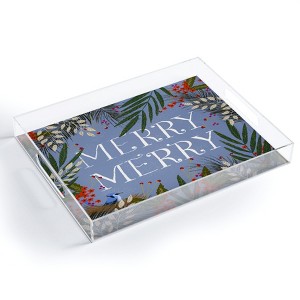 Joy Laforme Christmas Merry Merry Wreath Acrylic Tray - Deny Designs - 1 of 4