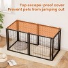 Munora 47.2" Heavy Duty Dog Crate - Metal Pet Kennel with Removable Top & Divider Panel, Black - 3 of 4