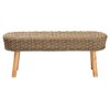 bali & pari Denver Natural Seagrass and Acacia Wood Accent Bench Light Brown/Natural Brown: Handcrafted Entryway Furniture - 3 of 4
