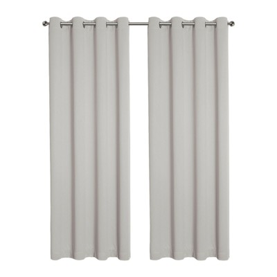 Kate Aurora Hotel Living 2 Pack 100% Blackout Grommet Top Ivory Beige Curtain Panels