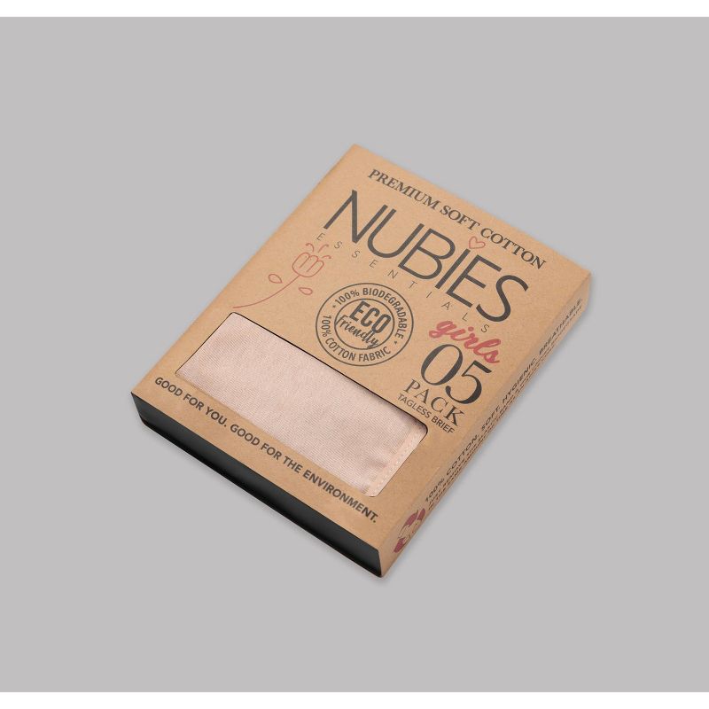 Nubies Essentials Girls' 5pk Underwear - Rose, 6 of 6