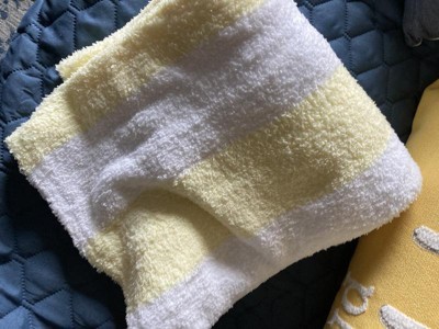 Chenille Stripe Baby Blanket - Yellow And White Stripes - Cloud Island ...
