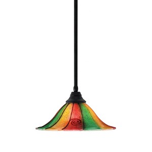 Toltec Lighting Any 1 - Light Pendant in  Matte Black with 14" Mardi Gras Shade - 1 of 1