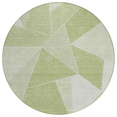 Artichoke Green Mint Green And Sage Geometric Washable Indoor Outdoor Area Rug