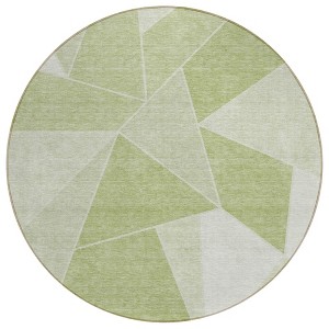 Artichoke Green Mint Green And Sage Geometric Washable Indoor Outdoor Area Rug - 1 of 4