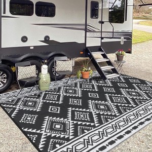 Garvee Reversible Mats, Bohemia Plastic Straw Rug, Large Floor Mat for Outdoors - 1 of 4