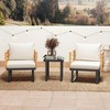 Resenkos 3 Pieces Metal Bistro Set, Two Armchairs And A Square Table,Steel, Polyester, Foam , Beige - 3 of 4