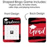 Big Dot of Happiness Red Grad - Best is Yet to Come - Bingo Cards and Markers - Red Graduation Party Shaped Bingo Game - Set of 18 - 3 of 4