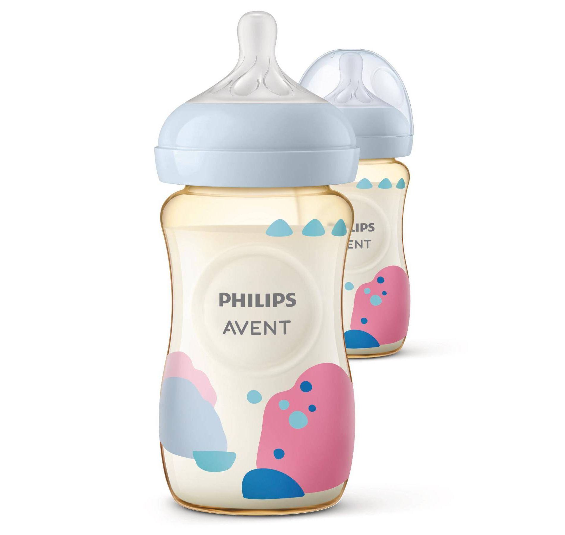 Philips Avent PPSU Natural Baby Bottles with Medium Flow Nipples - Flow 3 - 9oz/2pk