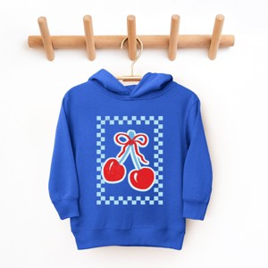 The Juniper Shop Patriotic Cherries Checkered Toddler Hoodie - 1 of 4