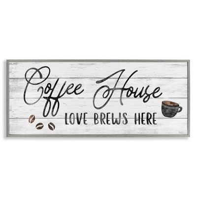 Stupell Industries Coffee House Love Brews Here, 24" x 10"