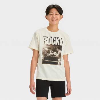 Boys' Short Sleeve Rocky Graphic T-Shirt - art class™ Light Beige