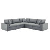 5pc Commix Down Filled Overstuffed Vegan Leather L-Shaped Sectional Sofas Gray - Modway: Plush Comfort, Modern Home Furniture - image 2 of 4