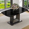 NicBex 63 Inch Rectangle Dining Table with Faux Marble Tabletop and U-Shape MDF Base for 6 to 8,Living Meeting Room - 2 of 4