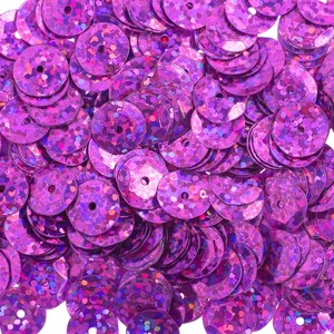 John Bead Flat Round Plastic Loose Sequins Hologram with Hole Craft Embellishments Hot Pink 8mm 850 Pieces - 1 of 4
