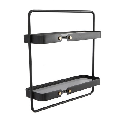 Contemporary Iron Wall Shelf Black - CosmoLiving by Cosmopolitan