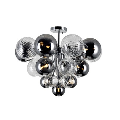 CWI Lighting Pallocino 10 Light Flush Mount With Chrome Finish