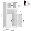 Coucheta 67'' Tall  Freestanding Bathroom Storage Cabinet with 4 Doors and Adjustable Shelves for Living Room, Dining Room - 2 of 4
