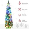 Whisen 4FT Prelit Pencil Artificial Christmas Tree with 225 Snow Flocked Branches, 100 Colorful LED Lights - 4 of 4